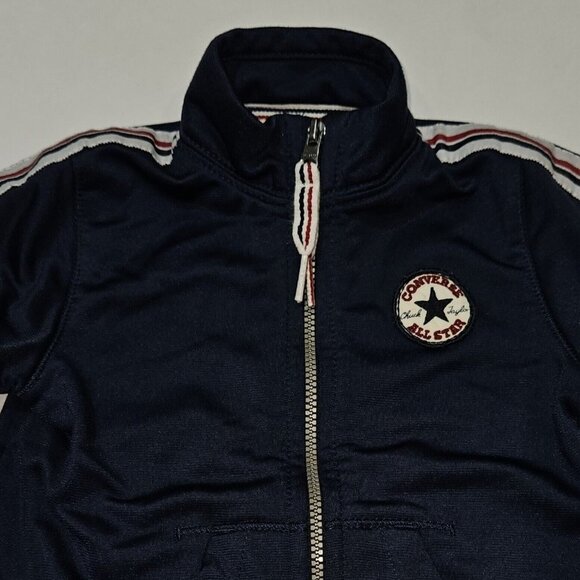 Converse Navy Blue Track Jacket Full-Zip BABY 3-6 Months Red White Stripes - Picture 3 of 7